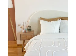 Sweeek Ropa De Cama^Juego de funda nórdica de algodón 2 plazas Blanco