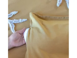 Hot Sweeek Juego de funda nórdica de algodón y blanco de 2 plazas Mostaza