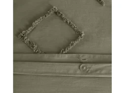 Juego de funda nórdica de algodón, tufted étnico verde de 2 plazas