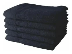 Best Today Juego de Toallas Azul marino 5 Piezas 70 x 130 cm Azul oscuro