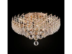 Karolina Plafón Semi Empotrado Oro & Cristal, 6 Luces, E14