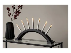 ebuy24 Lámpara De Mesa^Kebnekaise - Soporte de adviento eléctrico con 7 luces, color . Negro