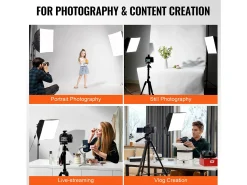 Kit de Iluminación Softbox SucceBuy, 41 x 41 Cm, 3000-6500K Ajustable para la Toma de Fotos