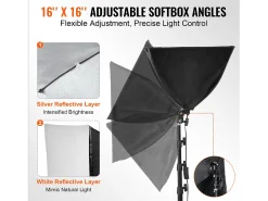 Kit de Iluminación Softbox SucceBuy, 41 x 41 Cm, 3000-6500K Ajustable para la Toma de Fotos