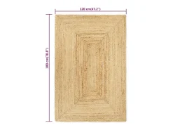 Sale Garden Furniture Kylva Alfombra de yute tejida a mano natural 120x180 cm Marru00f3n