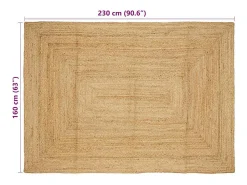 Garden Furniture Alfombra De Salón^Kylva Alfombra de yute tejida a mano natural 160x230 cm Marru00f3n