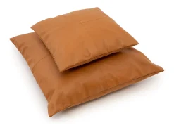 La Funda de Cojín de Cuero de Cuatro Paneles - Camello - 40x40