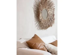 La Funda de Cojín de Cuero de Cuatro Paneles - Camello - 40x40