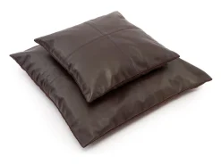 La Funda de Cojín de Cuero de Cuatro Paneles - Chocolate - 40x40