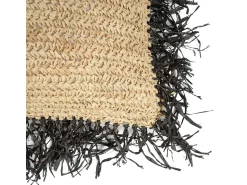 Bazar Bizar Ropa De Casa^La Funda De Cojín De Rafia - Natural Negro - 60x60 Multicolor