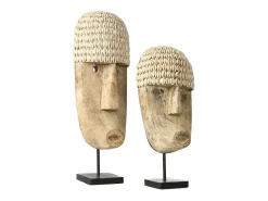 Sale Bazar Bizar La Máscara de Cauri Con Soporte - Mediana Color natural claro