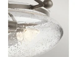 Plafón^Lampada A Soffitto Contemporanea Belle Acciaio Bronzo Antico Vetro 3 Luci E14 Bronce