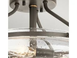 Plafón^Lampada A Soffitto Contemporanea Belle Acciaio Bronzo Antico Vetro 3 Luci E14 Bronce