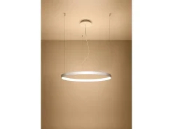 Clearance Sollux Lighting Lampada a sospensione circolare a LED integrata bianca 78cm 3000K Lámpara Colgante Circular LED Integrada Blanca 78cm 3000K Blanco