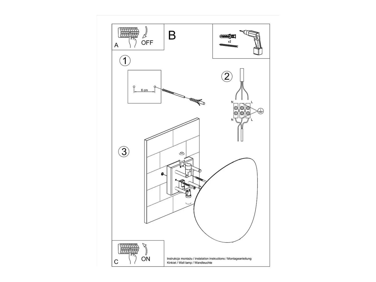 Sollux Lighting Aplique Para Pared^Lampada da parete a incasso nera G9 Lámpara de pared empotrada G9 Negro