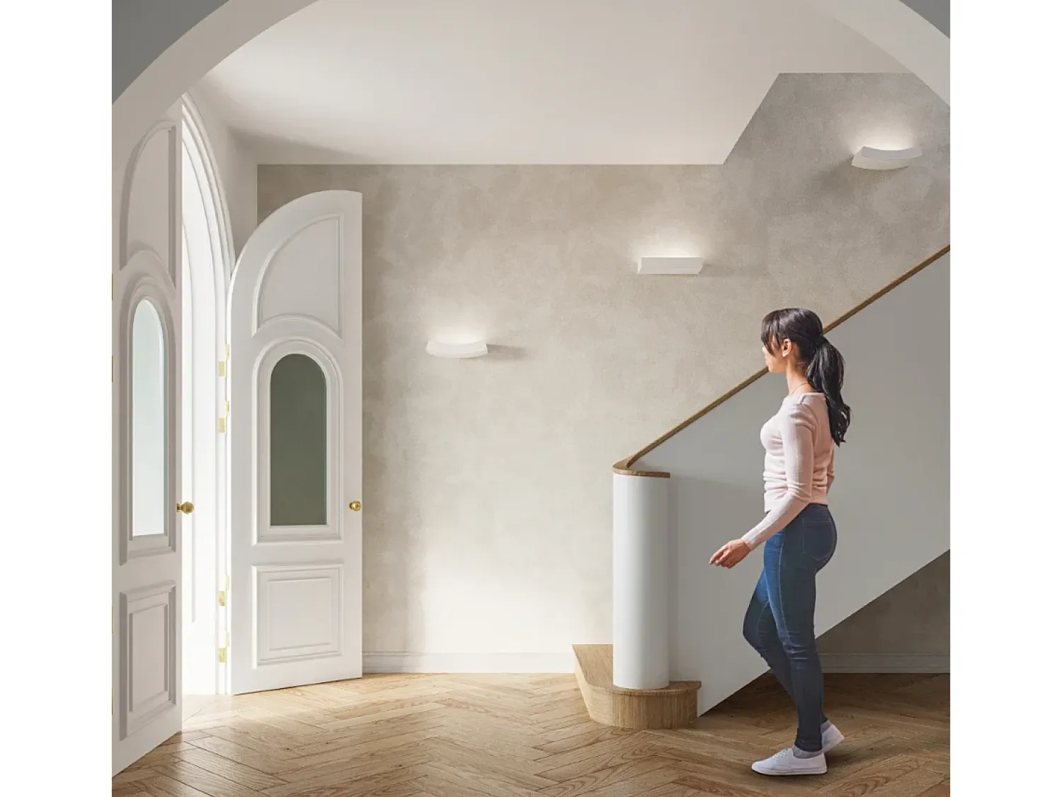 Sollux Lighting Lampada da parete in gesso bianco G9 Aplique Yeso Uplighters G9 Blanco