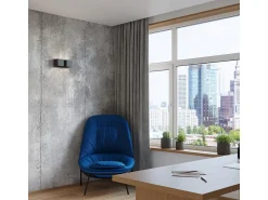 Sale Sollux Lighting Lampada da parete Twin Square Up & Down nera G9 Lámpara de pared Twin Square Up & Down G9 Negro