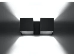 Sale Sollux Lighting Lampada da parete Twin Square Up & Down nera G9 Lámpara de pared Twin Square Up & Down G9 Negro