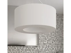 Lampadario Cilindrico Bianco 70cm E27 Lámpara colgante cilíndrica Blanca 70cm E27