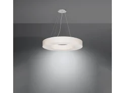 Lampadario Cilindrico Bianco 70cm E27 Lámpara colgante cilíndrica Blanca 70cm E27