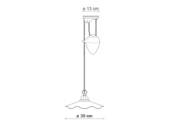 Ferroluce Lampadario Classico Belluno Ottone Satinato E Ceramica Decorato 1 Luce E27 Dorado