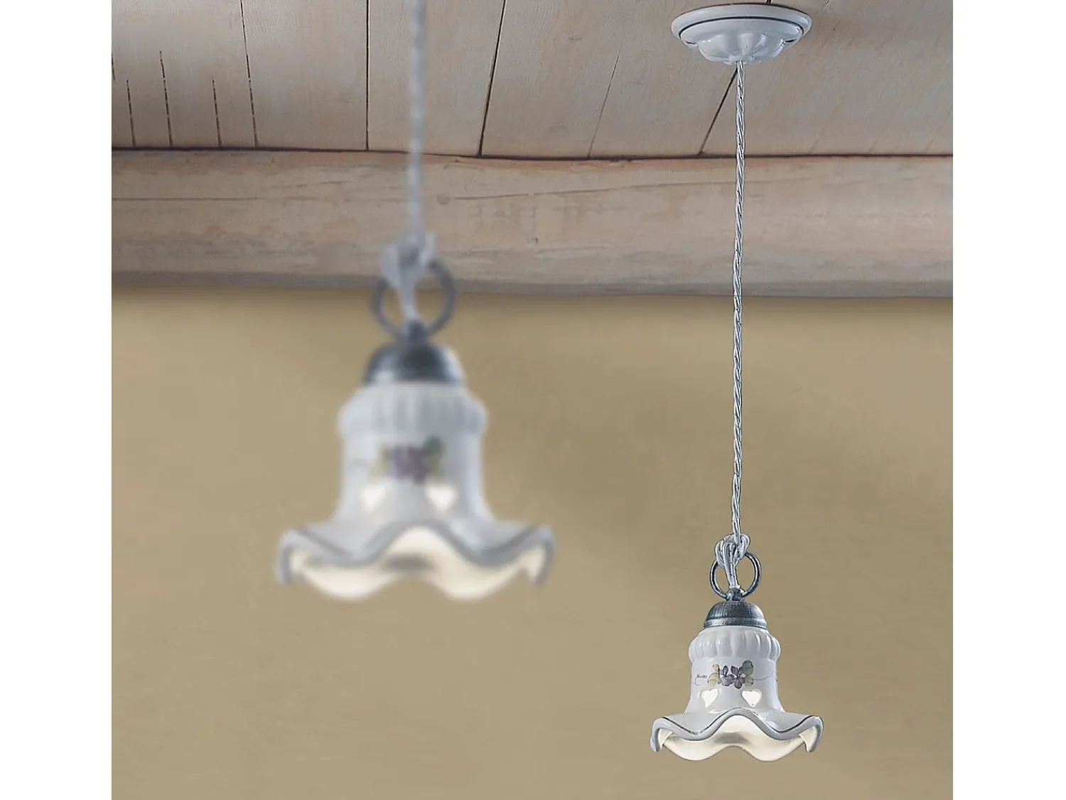 Best Ferroluce Lampadario Classico Chieti Metallo E Ceramica Nero Sfumato Argento 1 Luce E14 Negro