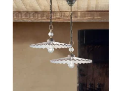 Online Ferroluce Lampadario Classico L'Aquila Metallo E Ceramica Nero Sfumato Rame 1 Luce E27 Marru00f3n