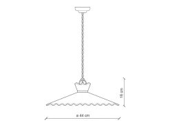 Outlet Ferroluce Lampadario Classico Ravenna Metallo E Ceramica Nero Sfumato Arg. 44Cm 1 Luce E27 Negro