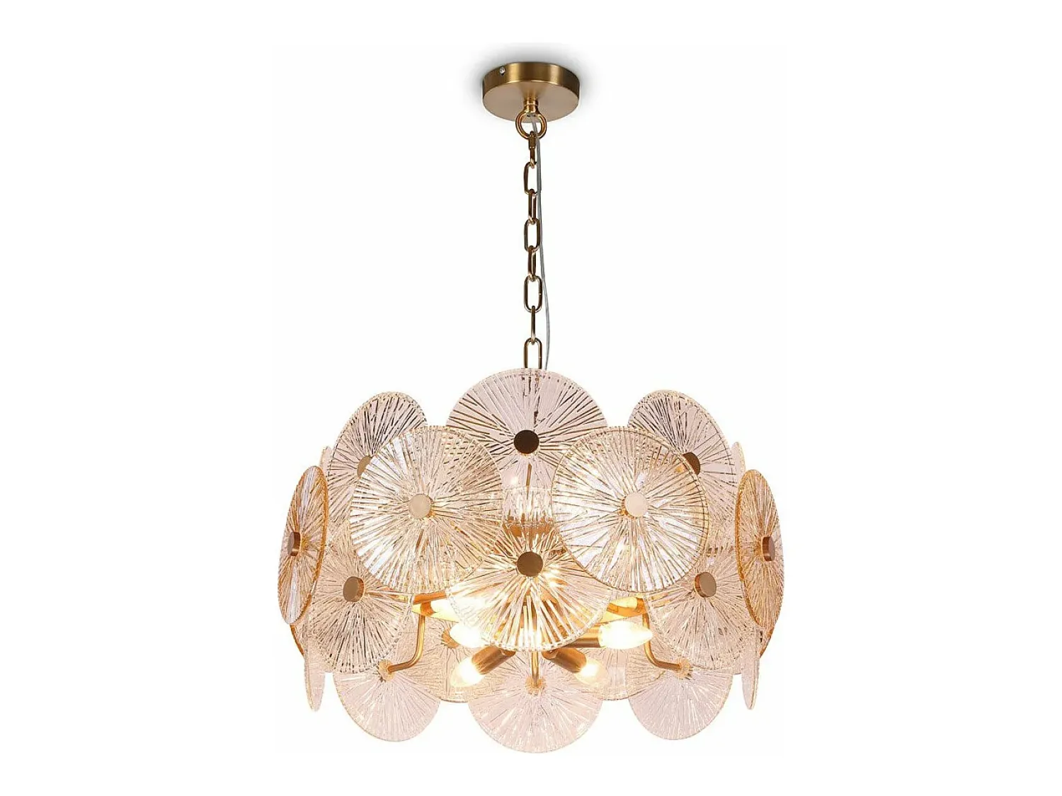 Sale Maytoni Lampadario Contemporaneo Aster Metallo Oro 8 Luci Con Diffusore In Vetro Dorado