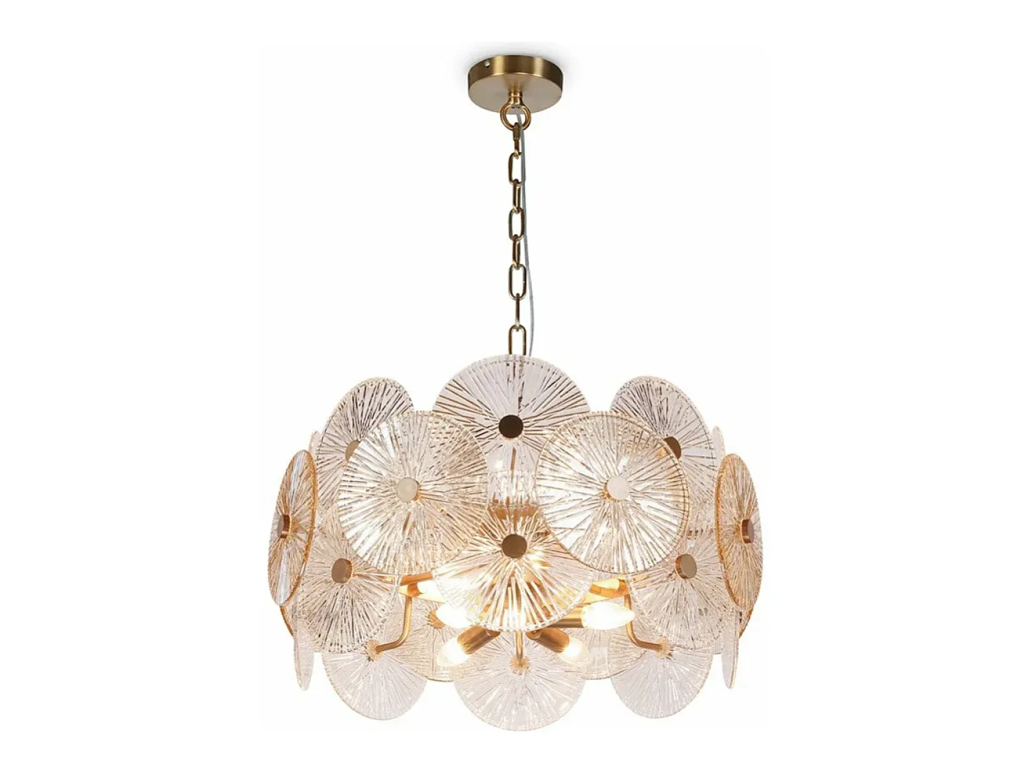 Sale Maytoni Lampadario Contemporaneo Aster Metallo Oro 8 Luci Con Diffusore In Vetro Dorado