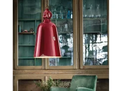 Ferroluce Lámpara Suspendida^Lampadario Industrial Ferro E Ceramica Vintage Bordeaux 1 Luce E27 Granate