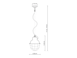 Discount Ferroluce Lampadario Industrial Ferro E Ceramica Con Rete Vintage Tortora 1 Luce E27 26Cm Topo