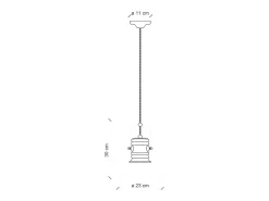 Lampadario Industrial Ferro E Ceramica Vintage Arancio 1 Luce E27 23Cm