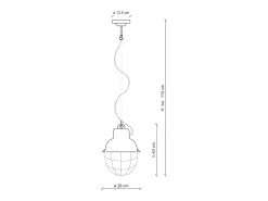 Lampadario Industrial Ferro E Ceramica Con Rete Vintage Giallo 1 Luce E27