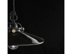 Lampadario Industrial Minimal B&W Metallo Smaltato Nero 1 Luce E27 31Cm