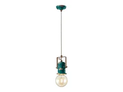Ferroluce Lampadario Industrial Minimal Urban Ferro E Ceramica Vintage 1 Luce E27 Verde