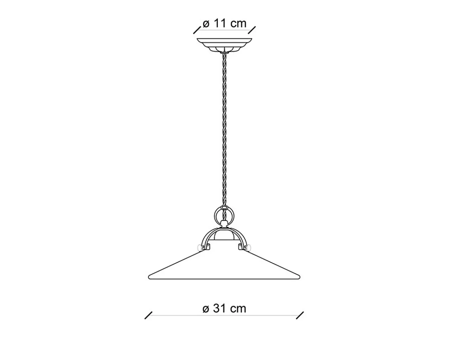 Lampadario Industrial Minimal B&W Metallo Smaltato Bianco 1 Luce E27 31Cm