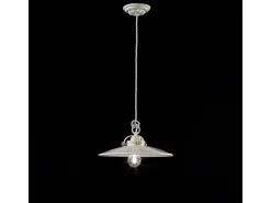 Lampadario Industrial Minimal B&W Metallo Smaltato Bianco 1 Luce E27 31Cm