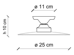 Hot Ferroluce Lampadario Industrial Minimal B&W Metallo Smaltato Nero 1 Luce E27 42Cm Negro