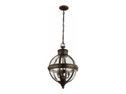Discount Lampadario Industrial Nordico Adams Acciaio Bronzo Inglese Vetro 3 Luci E14 Bronce