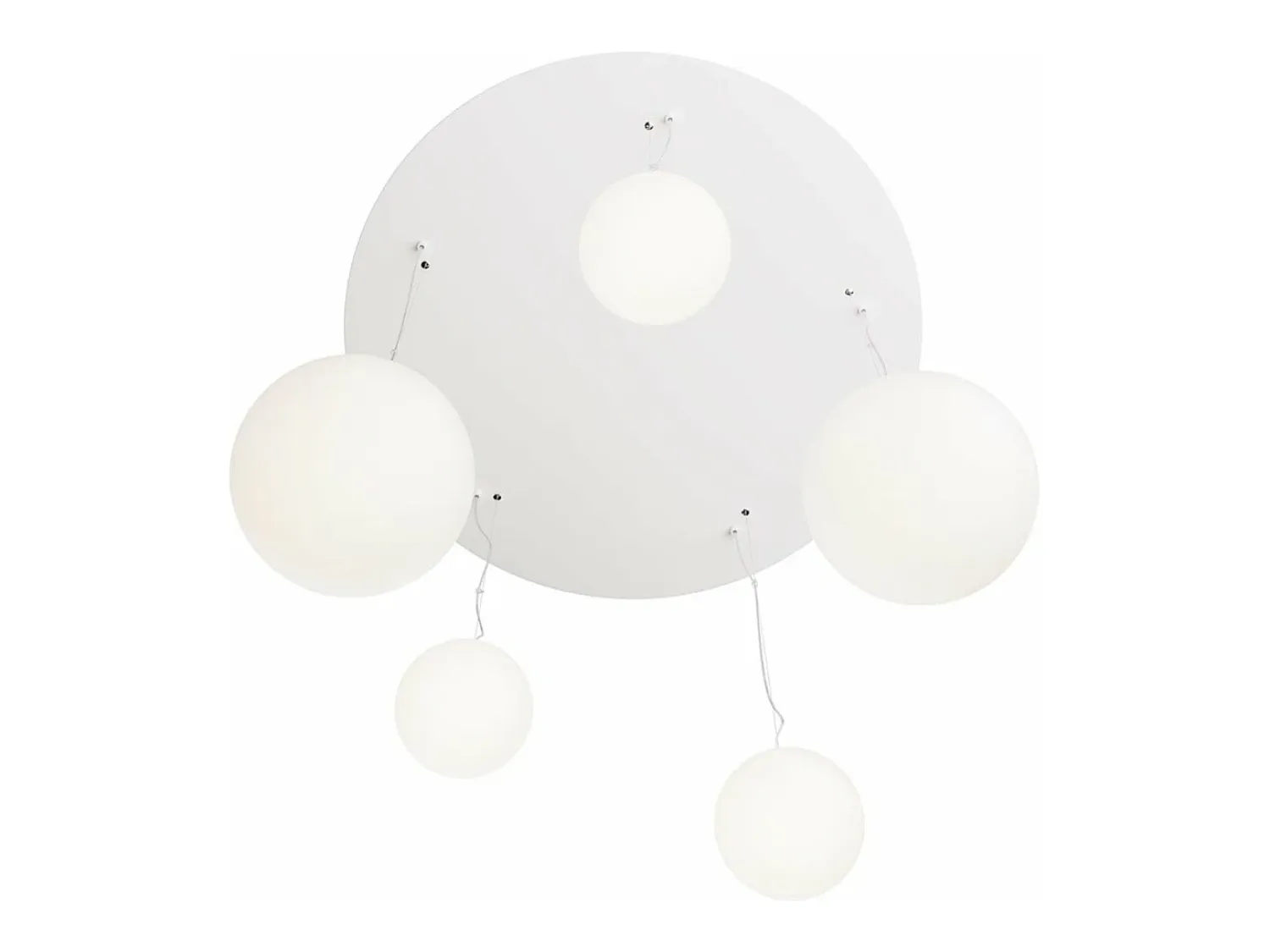 Best Maytoni Lampadario Minimal Basic Form In Metallo Bianco 5 Luci Con Diffusori In Vetro Dorado