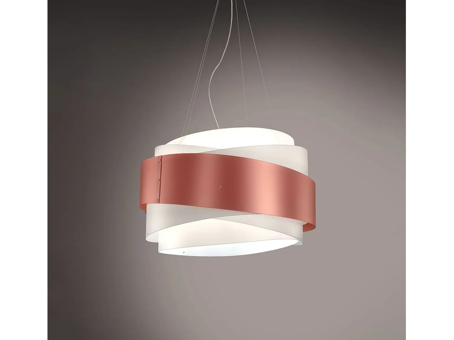 Lámpara Suspendida^Lampadario Moderno Bea Polilux ® Rame E Metallo Cromo 3 Luci E27 Cobrizo