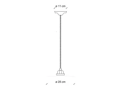 New Ferroluce Lampadario Vintage B&W Metallo Smaltato Nero E Bianco 1 Luce E27 25Cm Blanco
