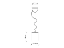 Lampadario Vintage Ceramica Rossa 1 Luce E27