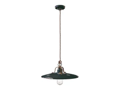 Ferroluce Lámpara Suspendida^Lampadario Vintage Country Ferro E Ceramica Nero 1 Luce E27 Negro
