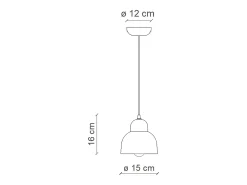 Ferroluce Lampadario Vintage Decò Berimbau Ceramica Grigio Sabbia 1 Luce E27 Gris