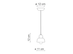 Ferroluce Lámpara Suspendida^Lampadario Vintage Decò Berimbau Ceramica Crema 1 Luce E14 Marfil