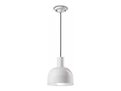 Lampadario Vintage Decò Caxixi Ceramica Bianco Grezzo 1 Luce E27