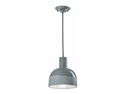 Ferroluce Lámpara Suspendida^Lampadario Vintage Decò Caxixi Ceramica Grigio Castello 1 Luce E27 Gris