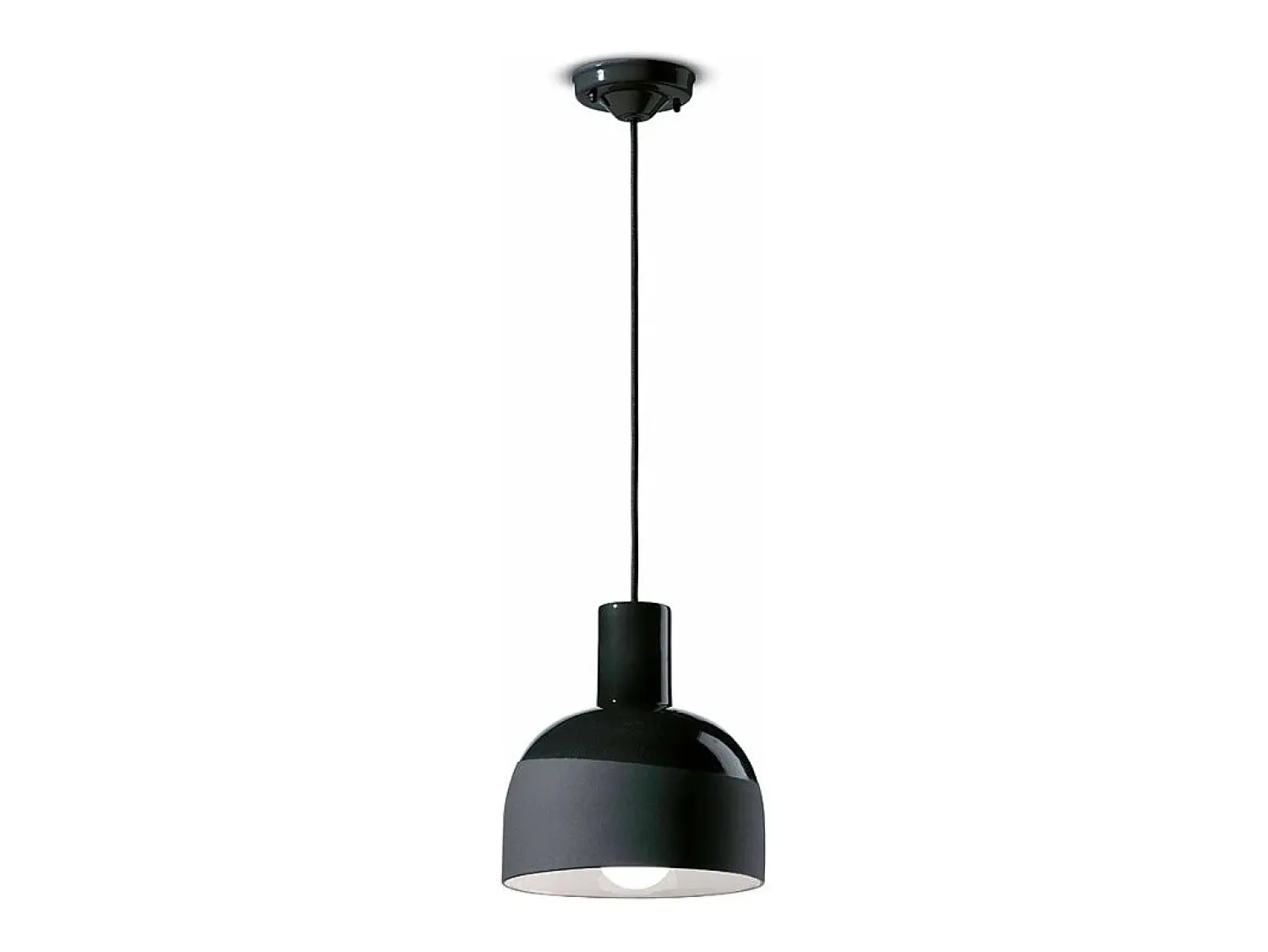 Discount Ferroluce Lampadario Vintage Decò Caxixi Ceramica Nero Carbone 1 Luce E27 Negro